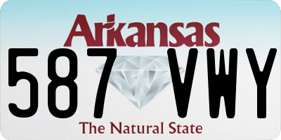 AR license plate 587VWY
