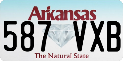 AR license plate 587VXB