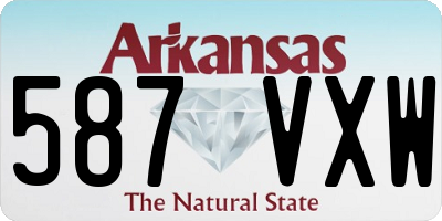 AR license plate 587VXW