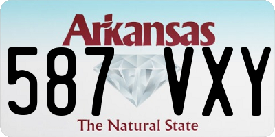 AR license plate 587VXY