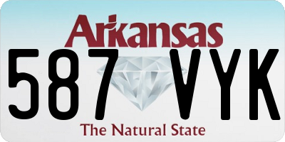 AR license plate 587VYK