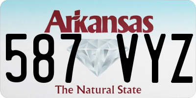 AR license plate 587VYZ