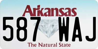 AR license plate 587WAJ