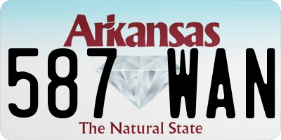 AR license plate 587WAN