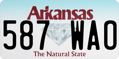 AR license plate 587WAO