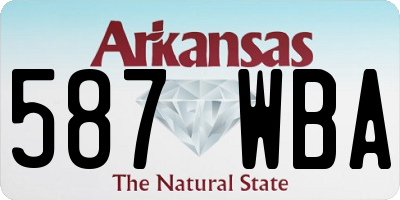 AR license plate 587WBA
