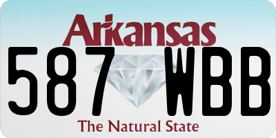 AR license plate 587WBB