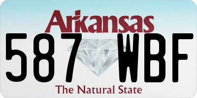 AR license plate 587WBF