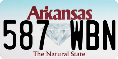 AR license plate 587WBN