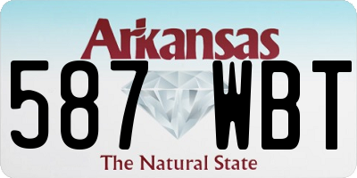 AR license plate 587WBT
