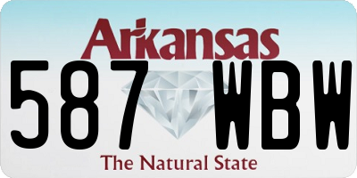 AR license plate 587WBW