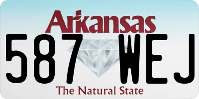 AR license plate 587WEJ