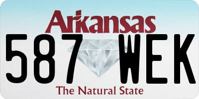 AR license plate 587WEK