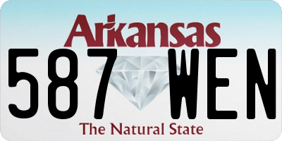 AR license plate 587WEN