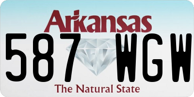 AR license plate 587WGW