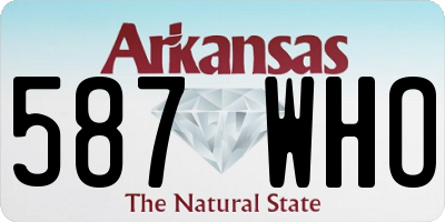 AR license plate 587WHO