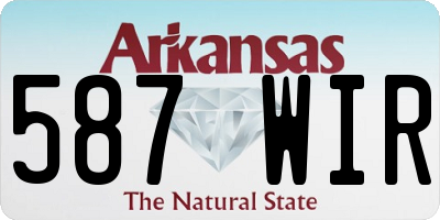 AR license plate 587WIR