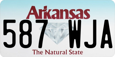 AR license plate 587WJA