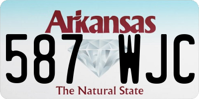 AR license plate 587WJC