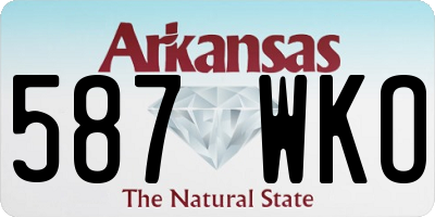 AR license plate 587WKO