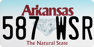 AR license plate 587WSR