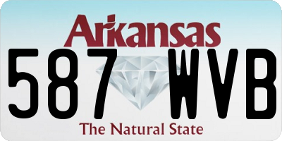 AR license plate 587WVB