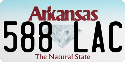 AR license plate 588LAC