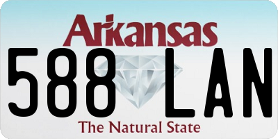 AR license plate 588LAN