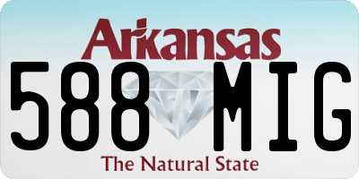 AR license plate 588MIG