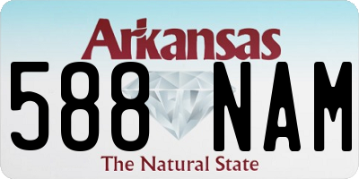 AR license plate 588NAM