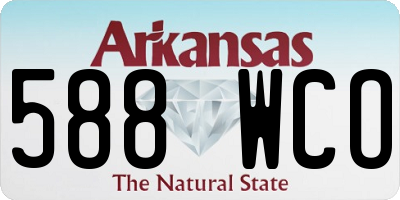 AR license plate 588WCO