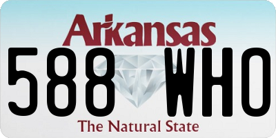 AR license plate 588WHO
