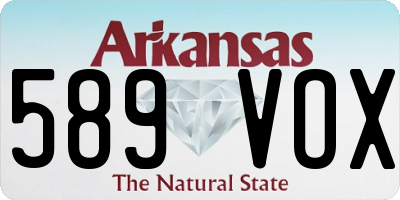 AR license plate 589VOX