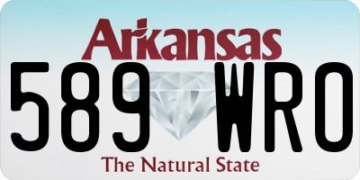 AR license plate 589WRO