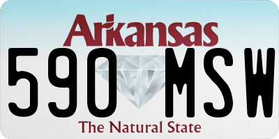 AR license plate 590MSW