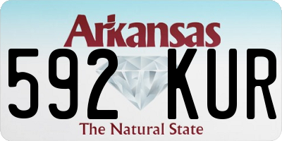 AR license plate 592KUR