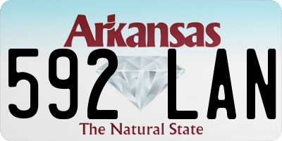 AR license plate 592LAN