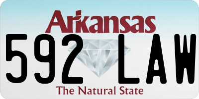 AR license plate 592LAW