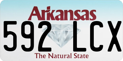 AR license plate 592LCX
