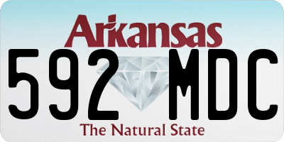 AR license plate 592MDC