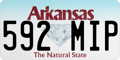 AR license plate 592MIP