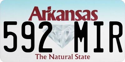 AR license plate 592MIR