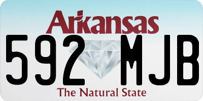 AR license plate 592MJB