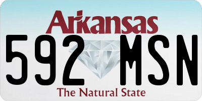 AR license plate 592MSN