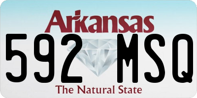 AR license plate 592MSQ