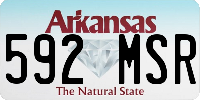 AR license plate 592MSR