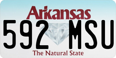 AR license plate 592MSU