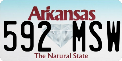 AR license plate 592MSW