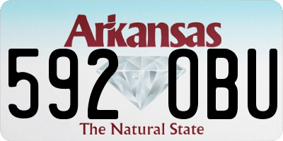 AR license plate 592OBU