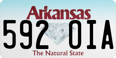 AR license plate 592OIA